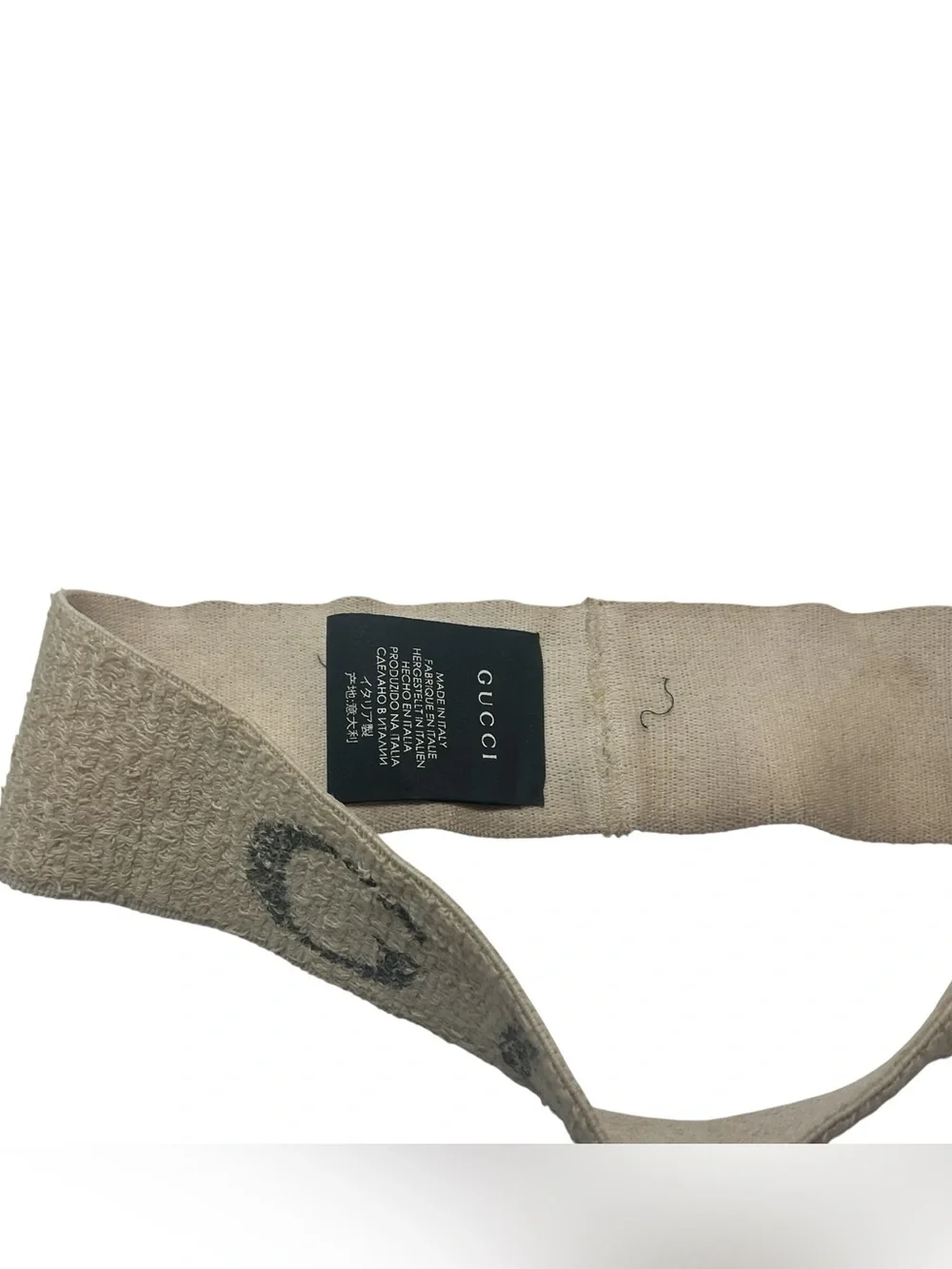 Gucci GG Logo Headband Cream & Black Runway Sweatband 100% Authentic Italy